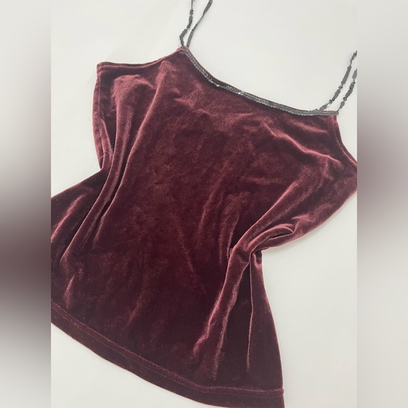 Accomplice - vintage 90s/Y2K velour crop top with sequin straps - size M - Picture 3 of 9
